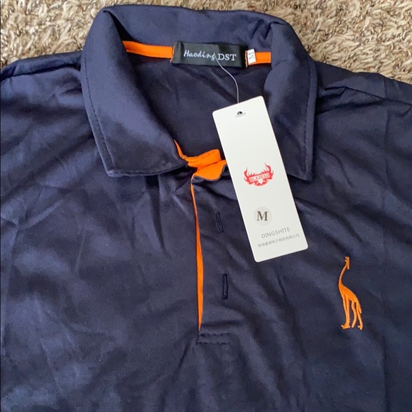 Haoding DST Polo Navy/Orange T-shirt-M - Picture 3 of 6